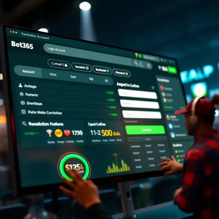 Accessing Bet365 Account Settings on Laptop User navigating the Bet365 website on a laptop to access account settings